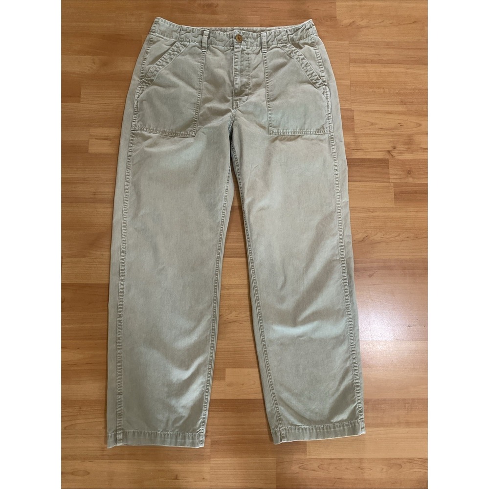 Madewell‎ Khaki Olive Green High Rise Utility Straight Pants Womens Size 31